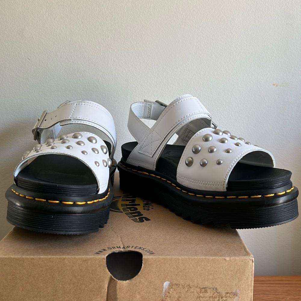 Dr. Martens Voss Leather Studded Sandals, Size 7